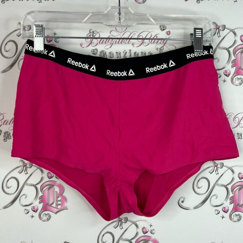 Reebok shorts mini booty stretchy Women's Vibrant Pink Athletic Shorts y2k rare
